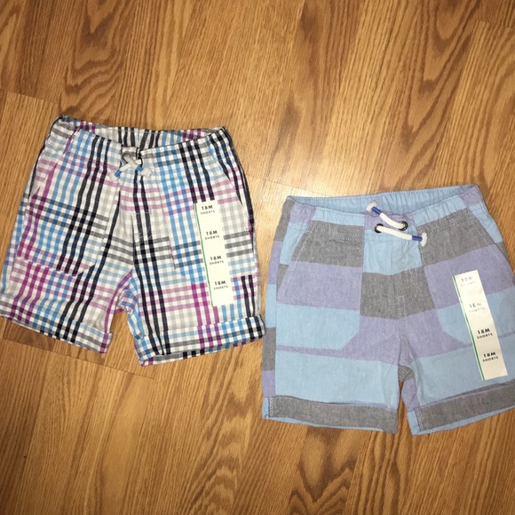 NWT Boy/'s Cat /& Jack Cargo Shorts Blue Plaid Choose Size.